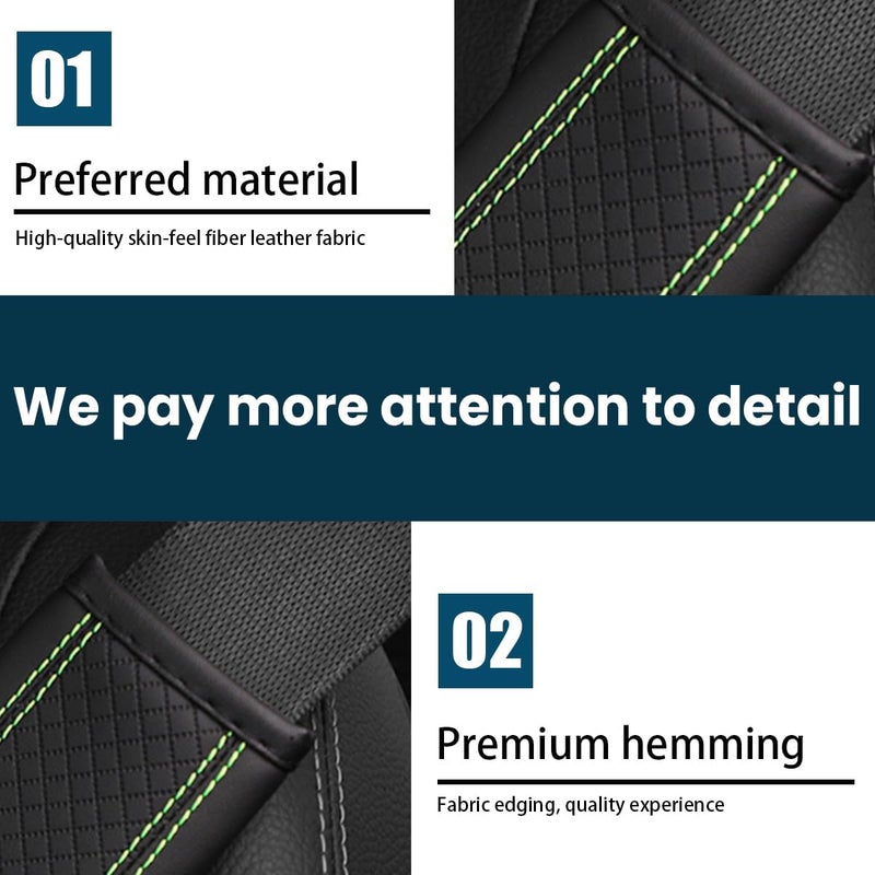 Osilly Car Seat Belt Pads, 2 Pack Fiber Leather Seatbelt Shoulder Strap Covers, Comfort Driving & Protect Your Neck, Universal Safety Strap Cover for Auto SUV Truck Airplane Backpack (Black/Green) - Image 2